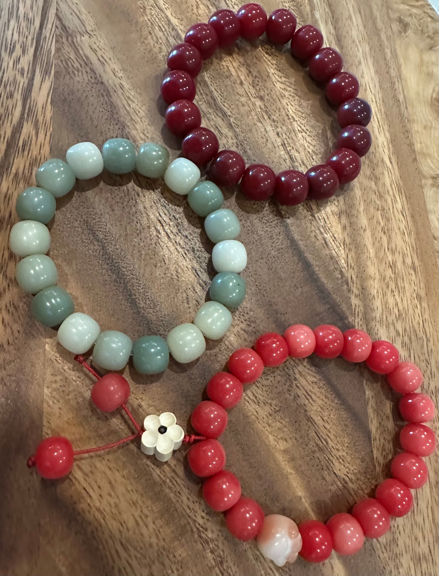 3 Luxe Bodhi Bead Bracelets (Handmade)