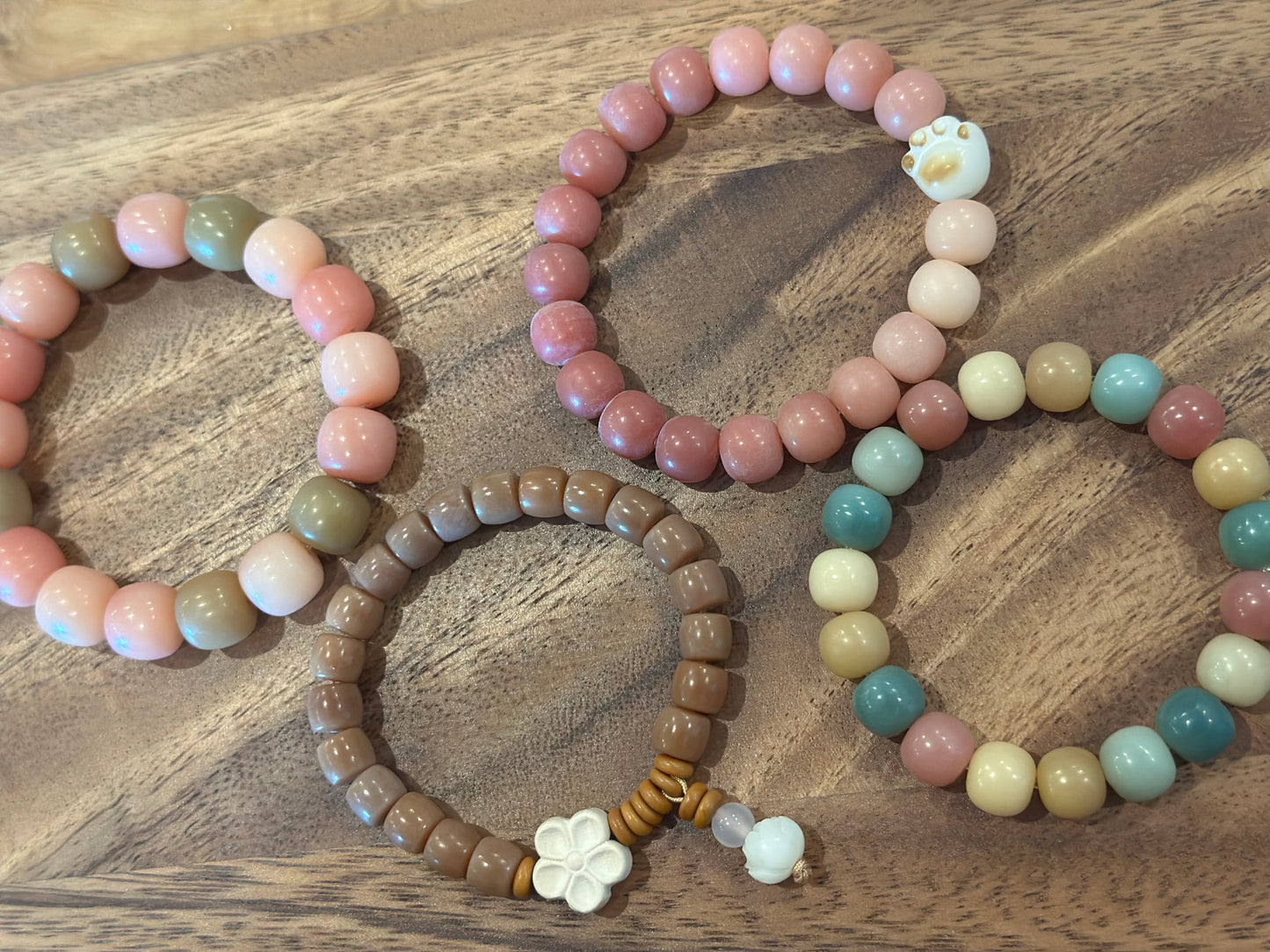 4 Luxe Bodhi Bead Bracelets (Handmade)