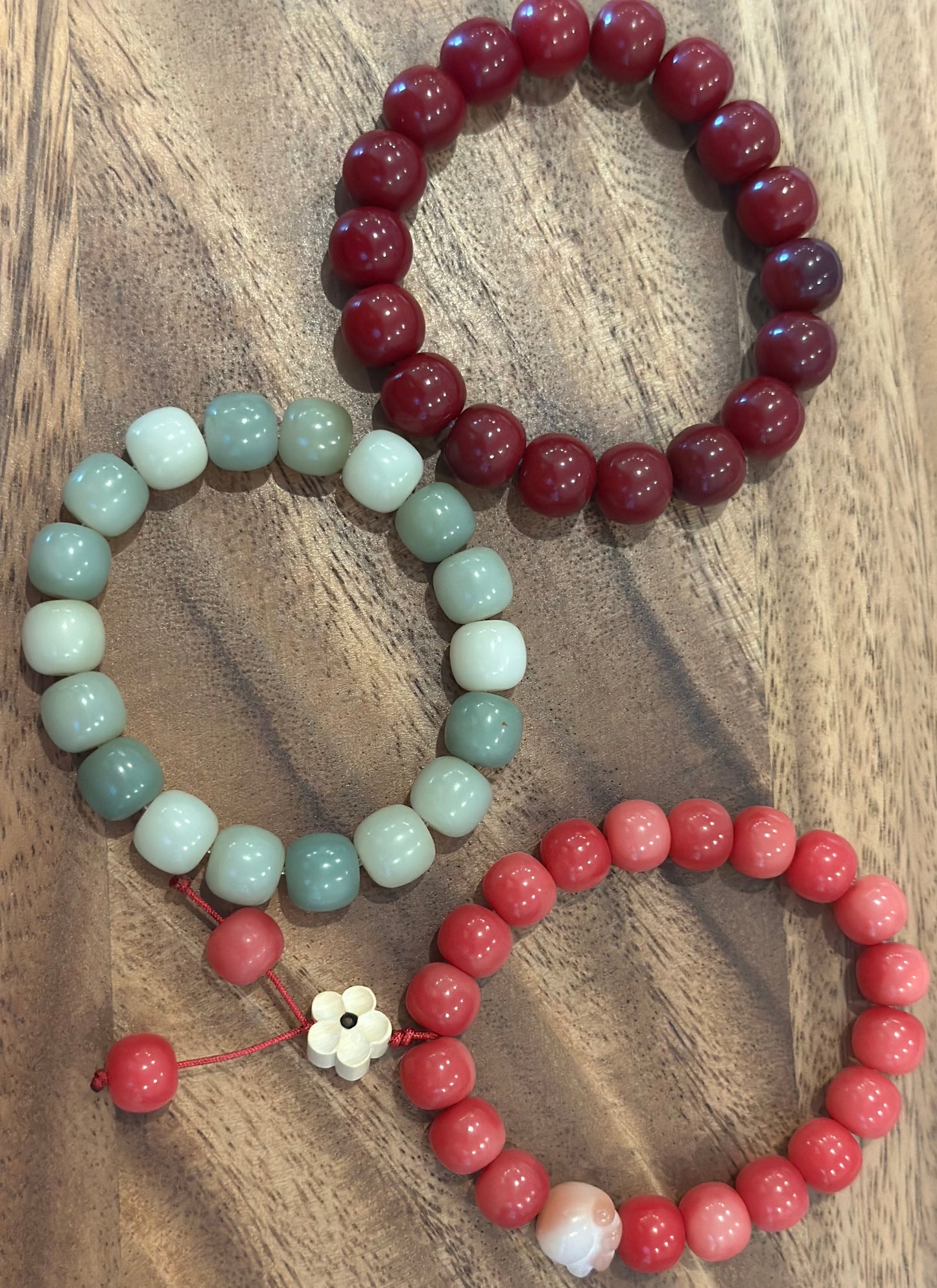 3 Luxe Bodhi Bead Bracelets (Handmade)