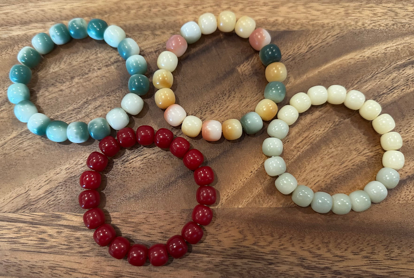 4 Luxe Bodhi Bead Bracelets (Handmade)
