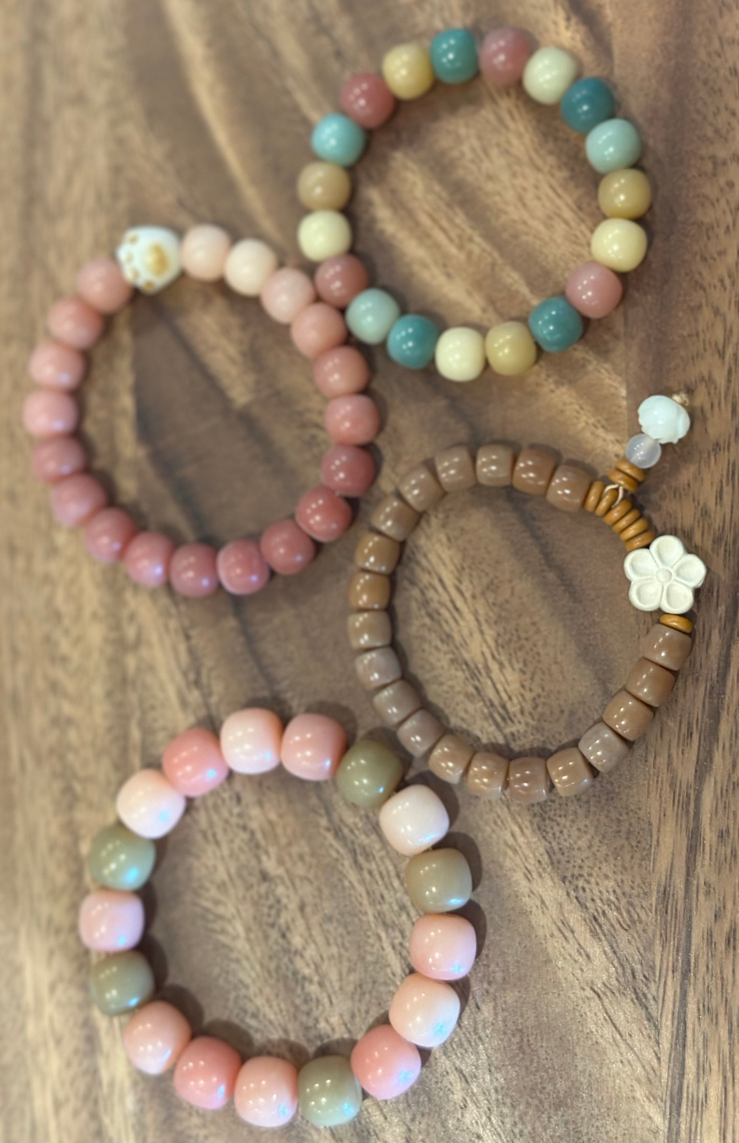 4 Luxe Bodhi Bead Bracelets (Handmade)