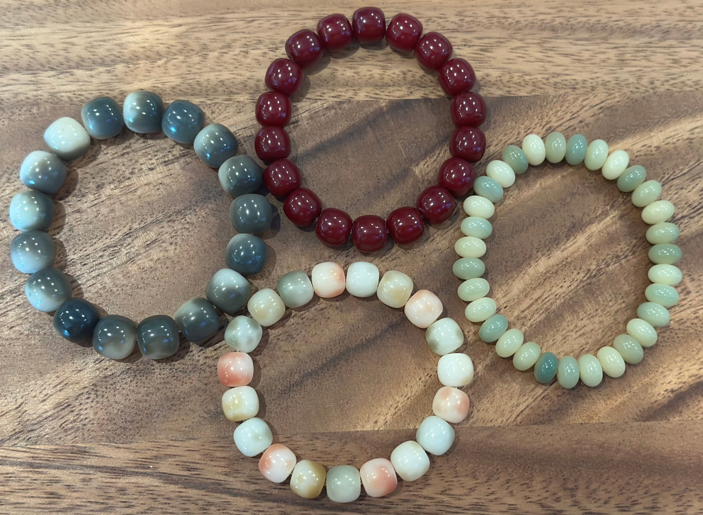 4 Luxe Bodhi Bead Bracelets (Handmade)