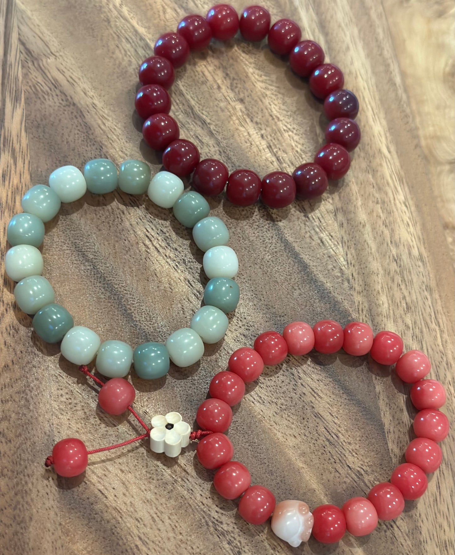 3 Luxe Bodhi Bead Bracelets (Handmade)
