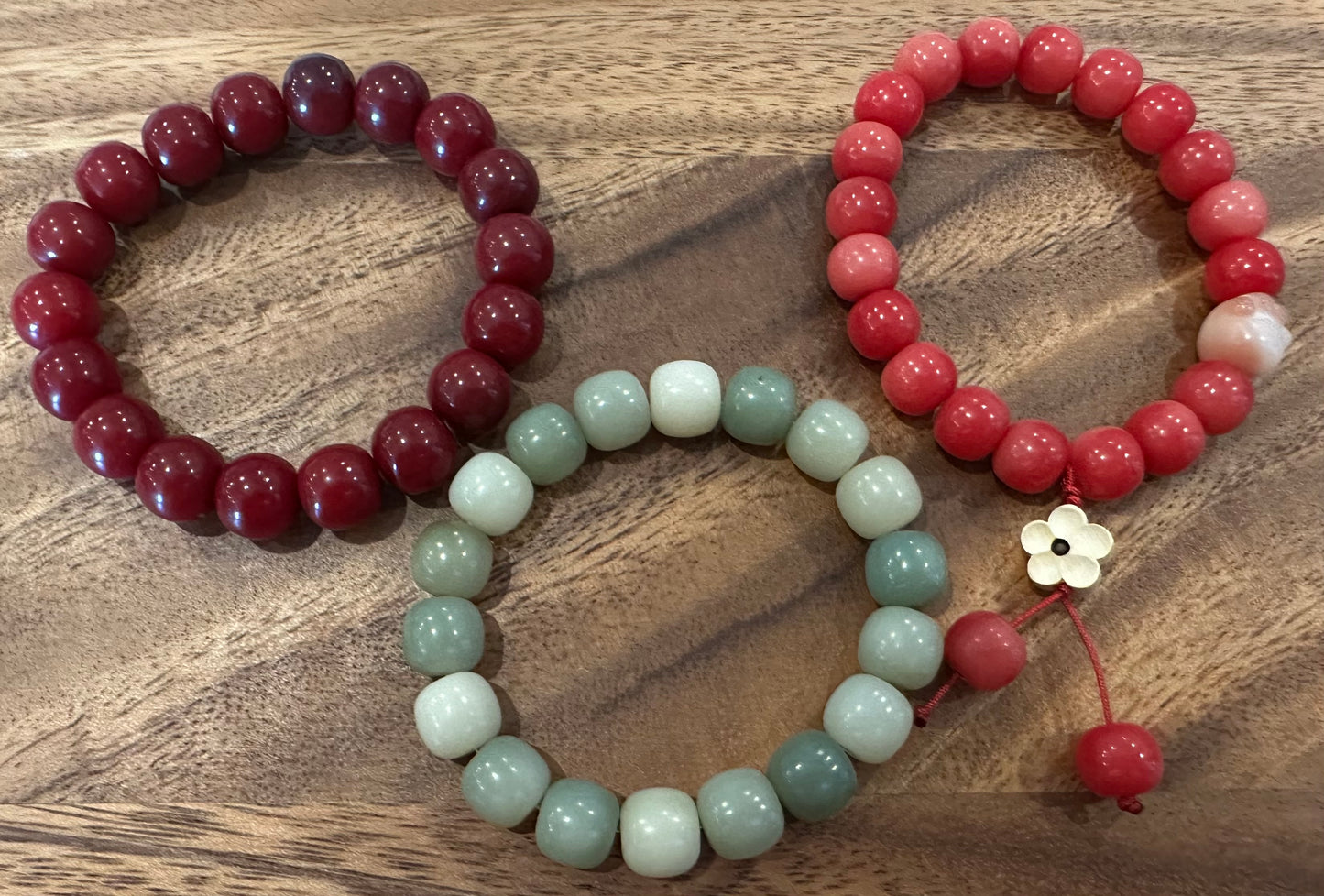 3 Luxe Bodhi Bead Bracelets (Handmade)