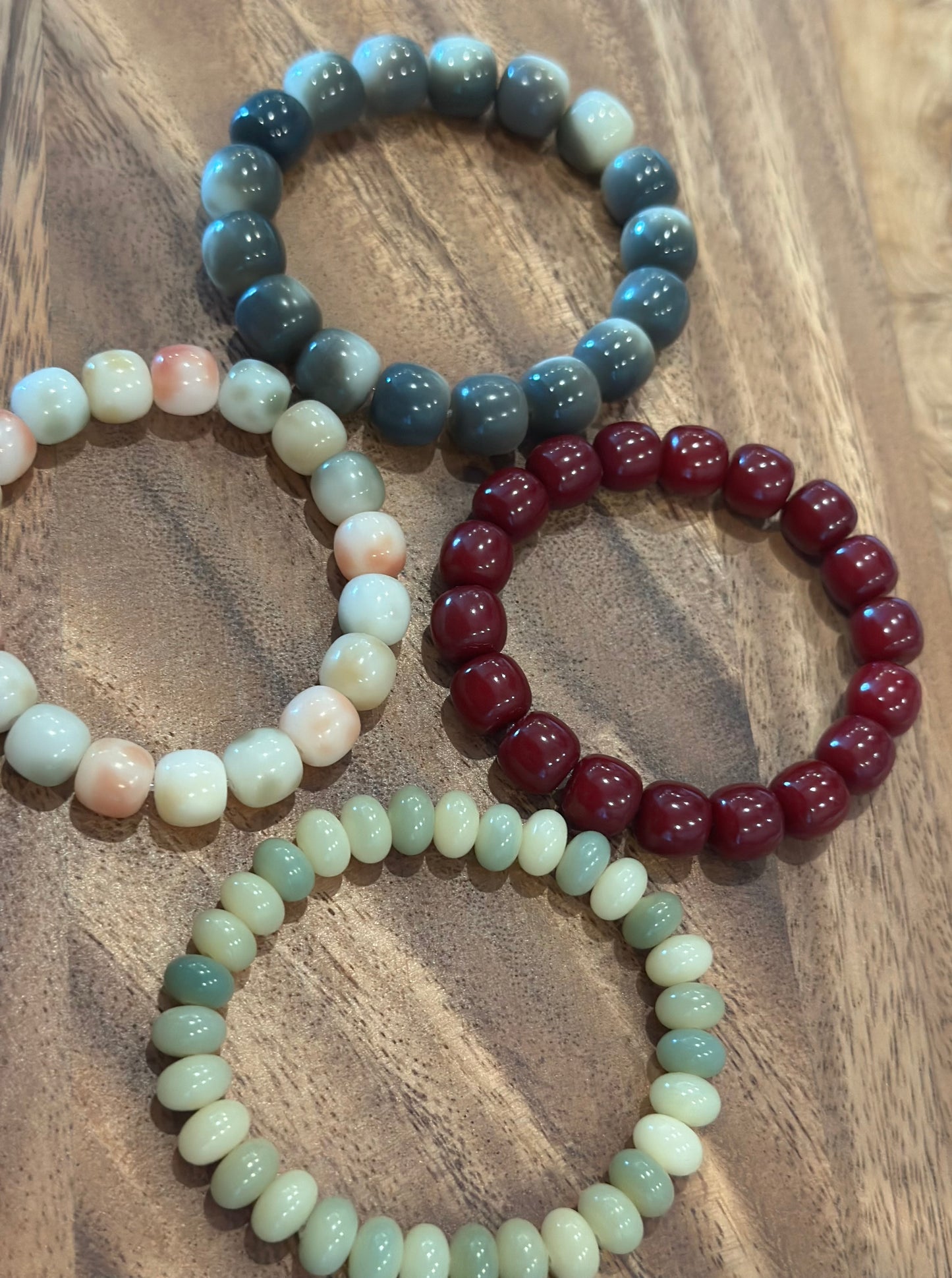 4 Luxe Bodhi Bead Bracelets (Handmade)