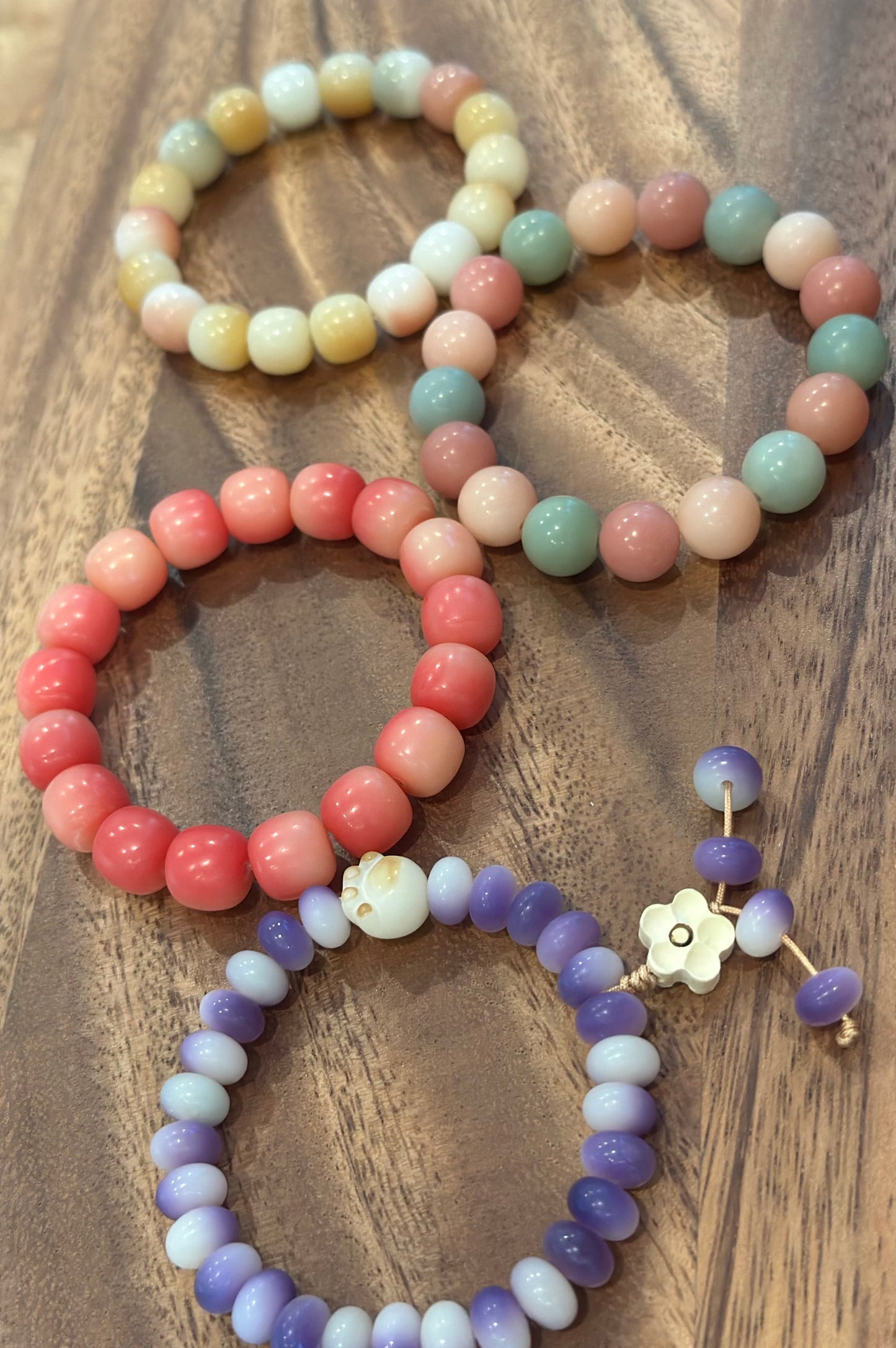 4 Luxe Bodhi Bead Bracelets (Handmade)
