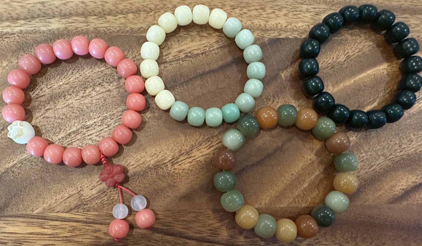 4 Luxe Bodhi Bead Bracelets (Handmade)