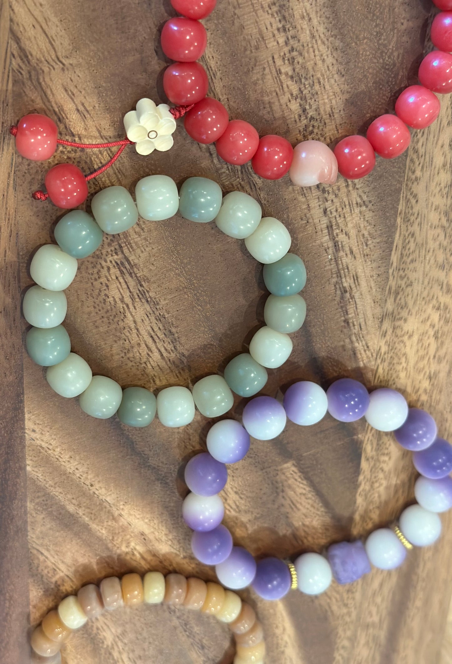 4 Luxe Bodhi Bead Bracelets (Handmade)