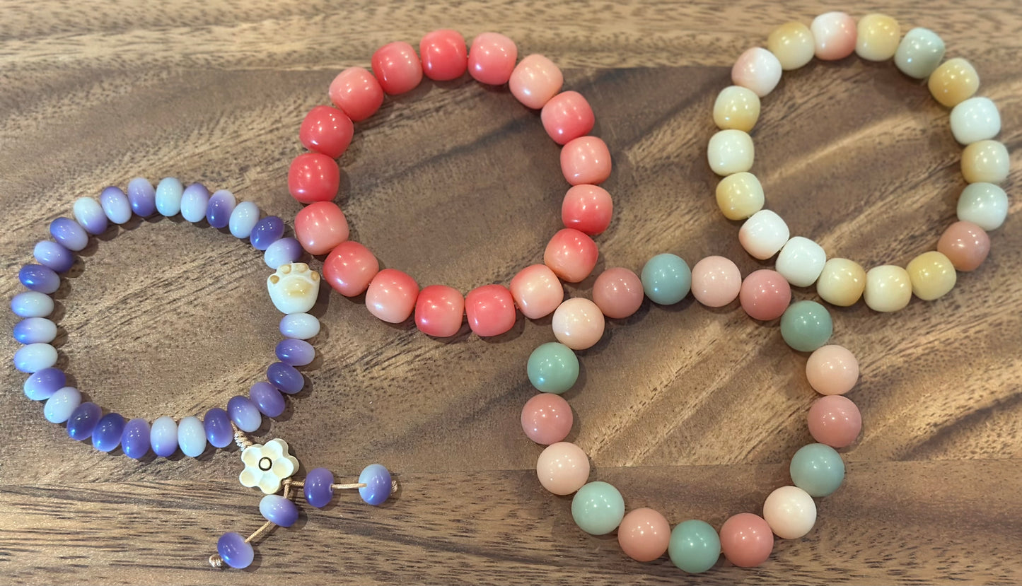 4 Luxe Bodhi Bead Bracelets (Handmade)