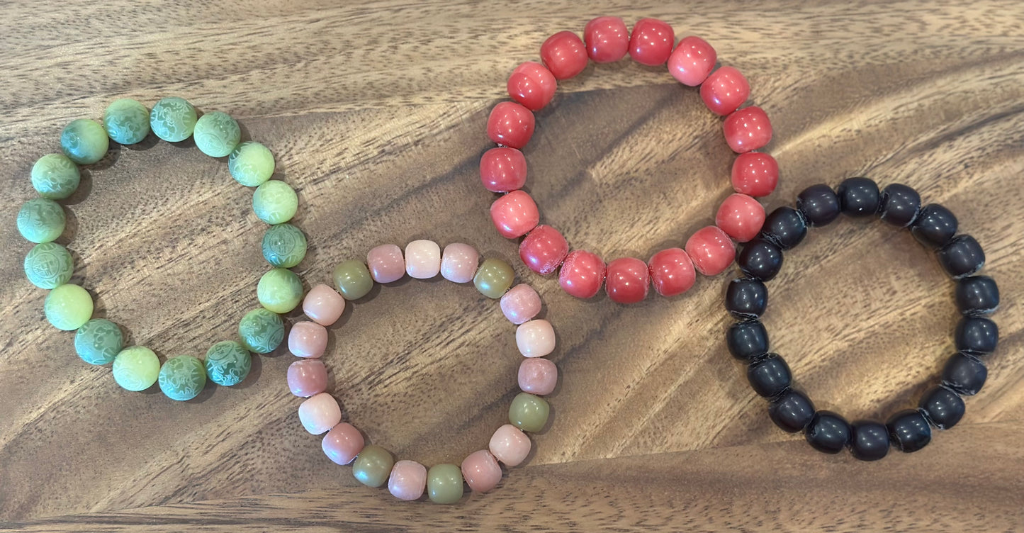 4 Luxe Bodhi Bead Bracelets (Handmade)