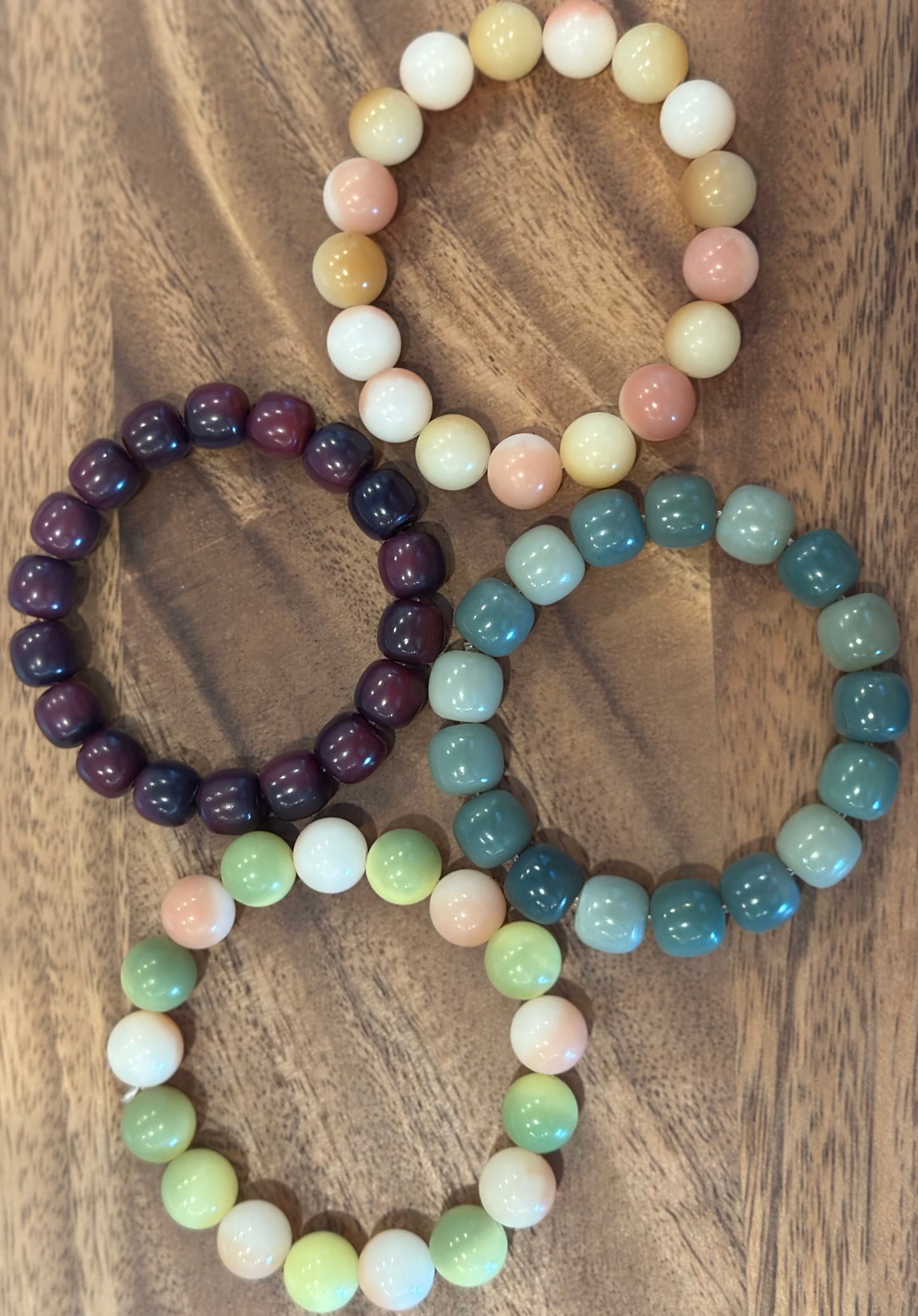 4 Luxe Bodhi Bead Bracelets (Handmade)