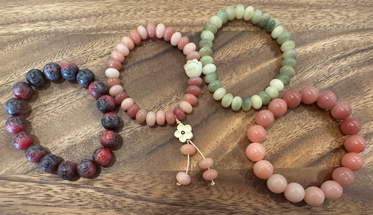 4 Luxe Bodhi Bead Bracelets (Handmade)