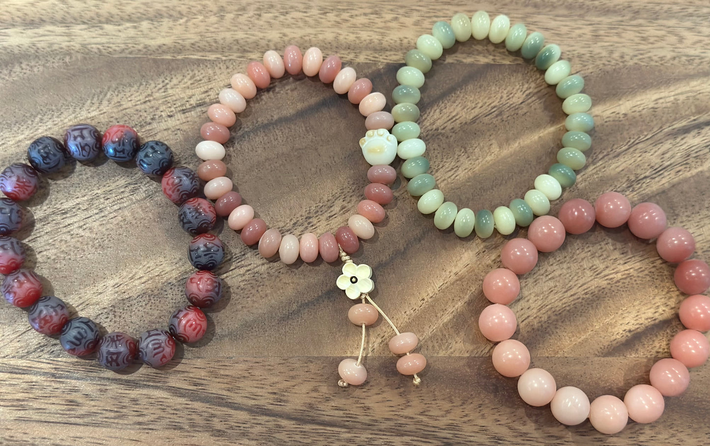 4 Luxe Bodhi Bead Bracelets (Handmade)