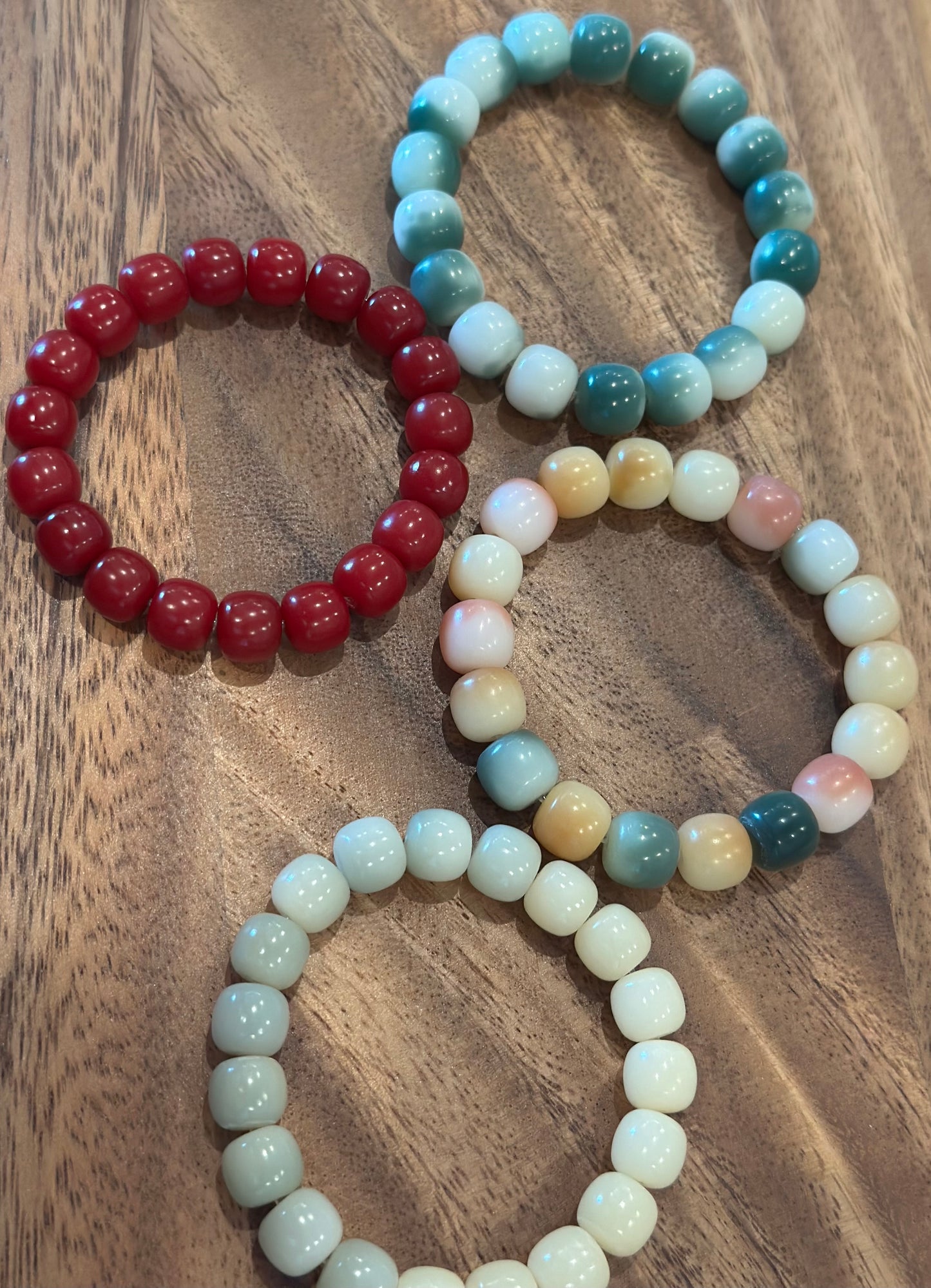 4 Luxe Bodhi Bead Bracelets (Handmade)