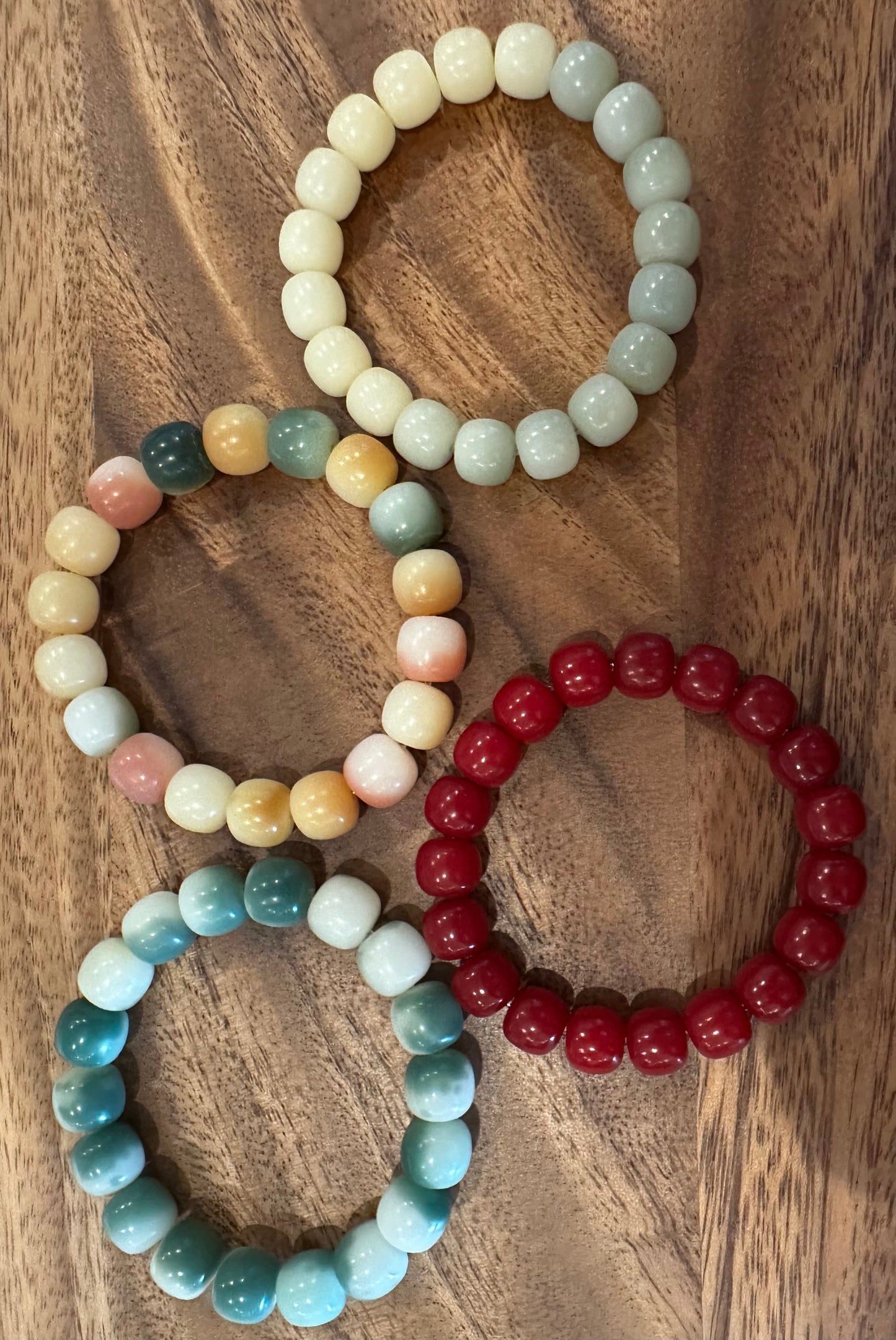 4 Luxe Bodhi Bead Bracelets (Handmade)