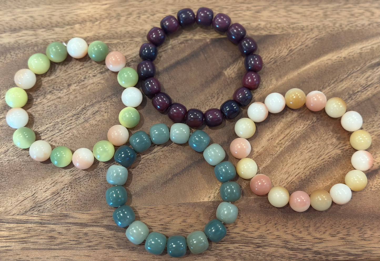 4 Luxe Bodhi Bead Bracelets (Handmade)