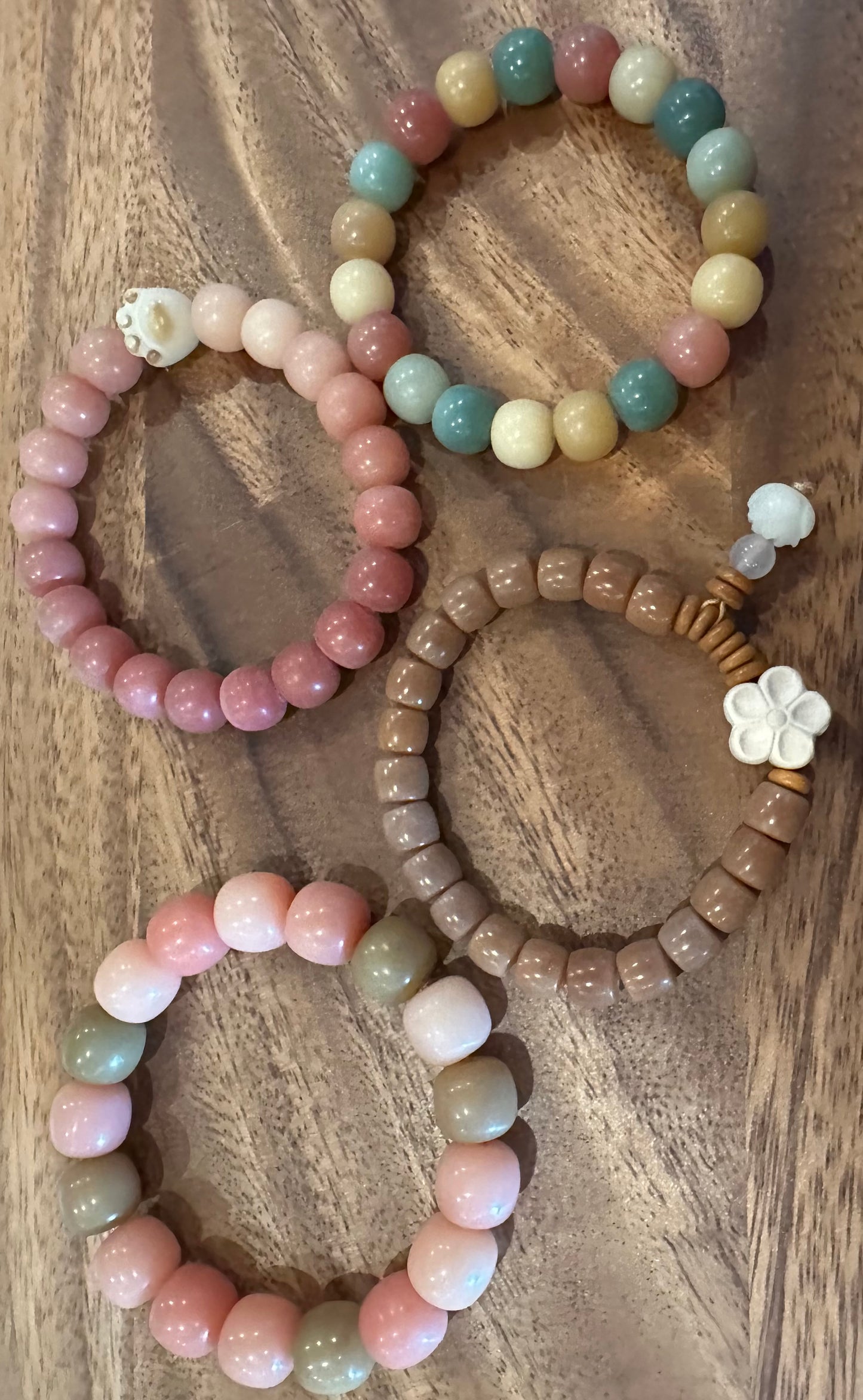4 Luxe Bodhi Bead Bracelets (Handmade)