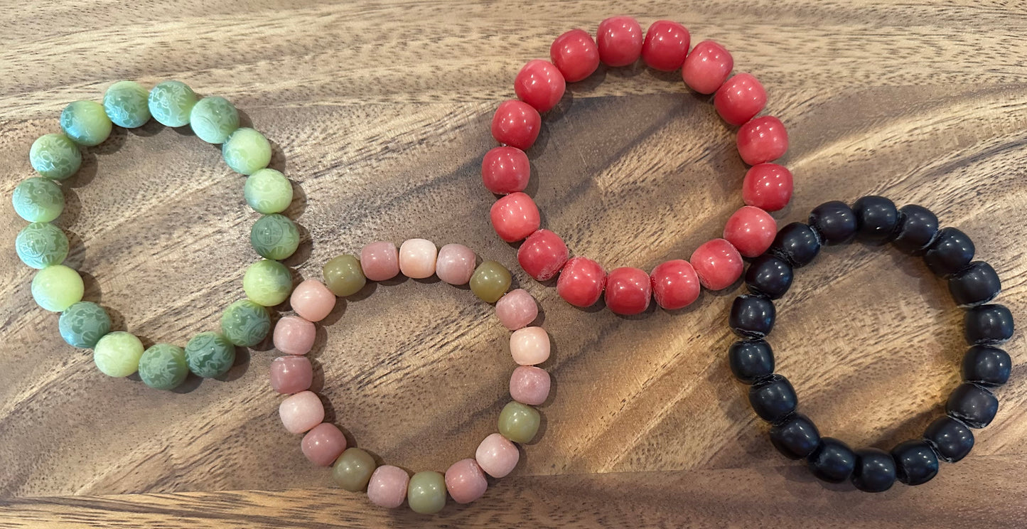 4 Luxe Bodhi Bead Bracelets (Handmade)