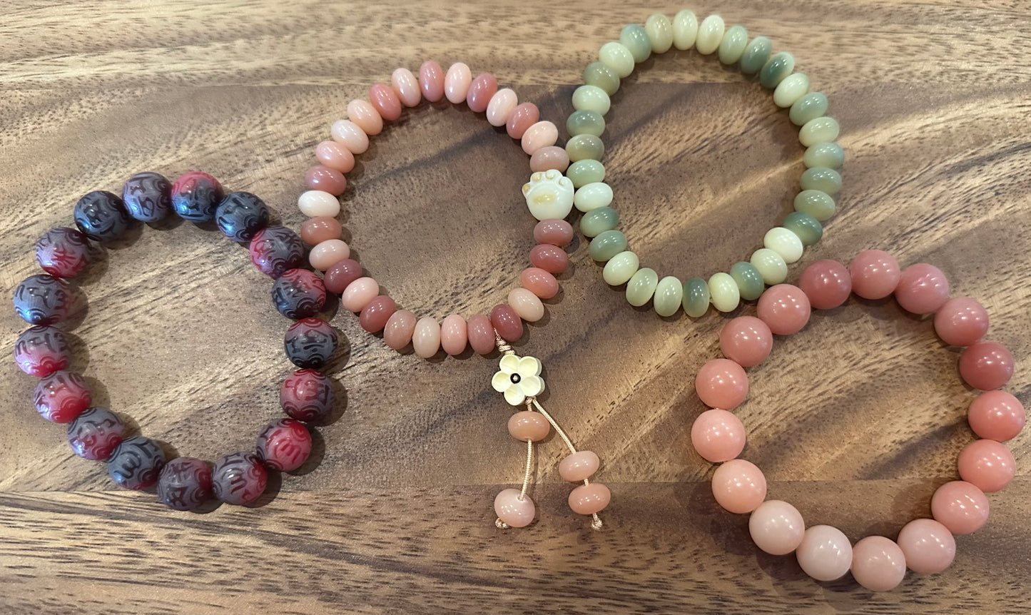 4 Luxe Bodhi Bead Bracelets (Handmade)