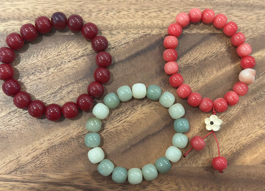3 Luxe Bodhi Bead Bracelets (Handmade)