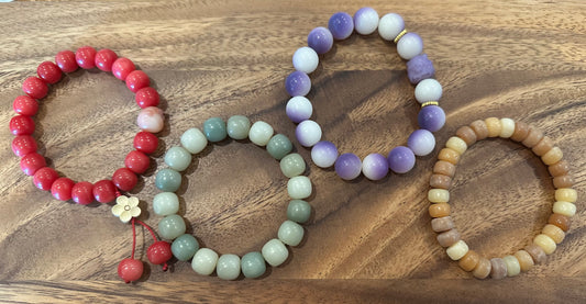 4 Luxe Bodhi Bead Bracelets (Handmade)