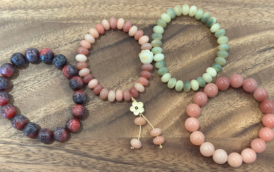 4 Luxe Bodhi Bead Bracelets (Handmade)